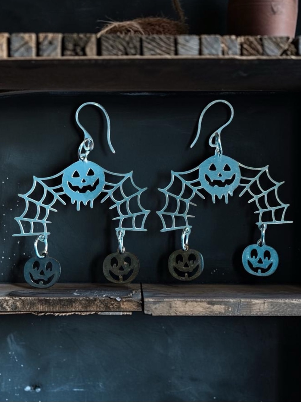 🆕 Pumpkins and Spider Webs Laser Cut Earrings